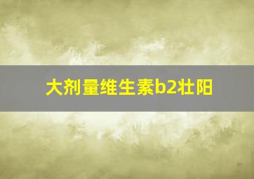 大剂量维生素b2壮阳