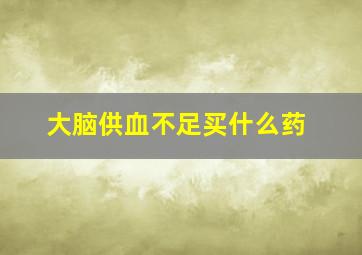 大脑供血不足买什么药