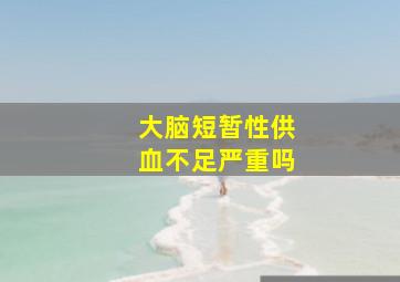 大脑短暂性供血不足严重吗