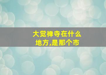 大觉禅寺在什么地方,是那个市