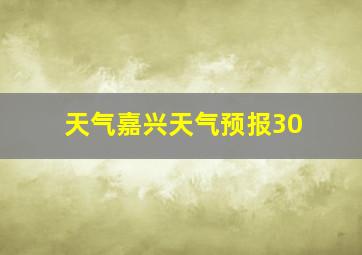 天气嘉兴天气预报30