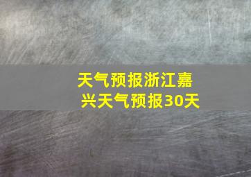 天气预报浙江嘉兴天气预报30天