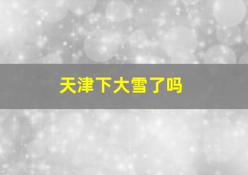 天津下大雪了吗