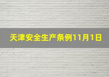 天津安全生产条例11月1日