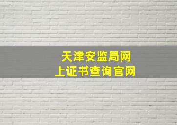 天津安监局网上证书查询官网