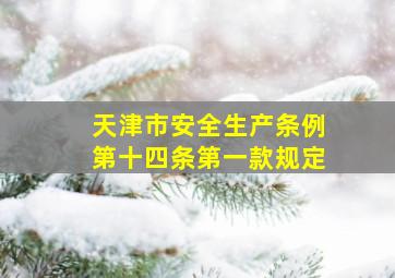 天津市安全生产条例第十四条第一款规定