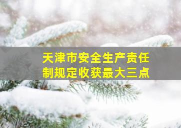 天津市安全生产责任制规定收获最大三点