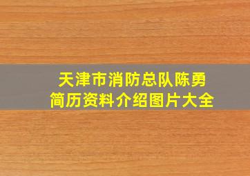 天津市消防总队陈勇简历资料介绍图片大全