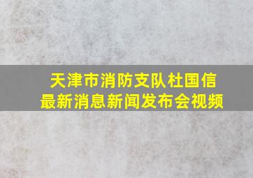 天津市消防支队杜国信最新消息新闻发布会视频