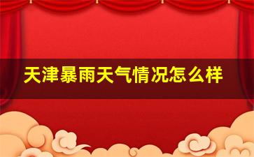 天津暴雨天气情况怎么样