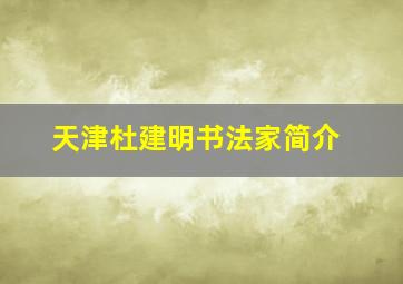 天津杜建明书法家简介