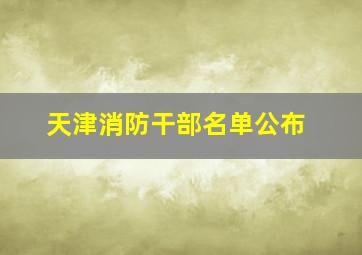 天津消防干部名单公布