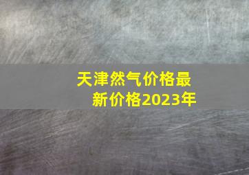 天津然气价格最新价格2023年