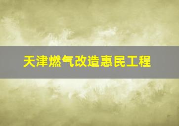 天津燃气改造惠民工程