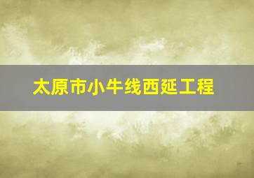 太原市小牛线西延工程