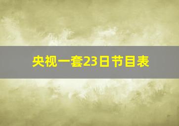 央视一套23日节目表