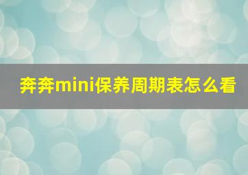 奔奔mini保养周期表怎么看