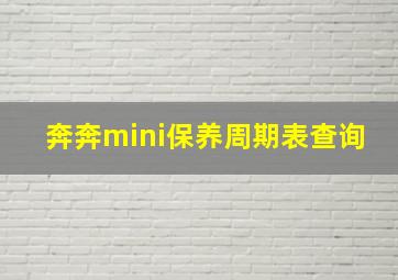 奔奔mini保养周期表查询