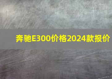 奔驰E300价格2024款报价