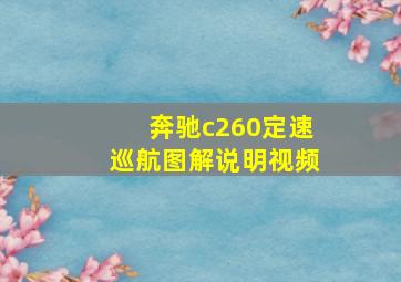 奔驰c260定速巡航图解说明视频