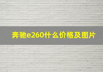 奔驰e260什么价格及图片