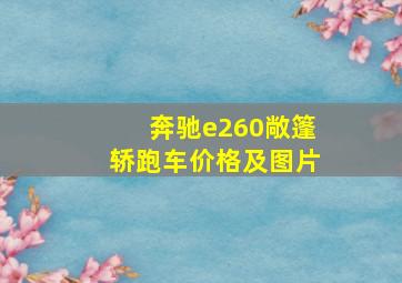 奔驰e260敞篷轿跑车价格及图片