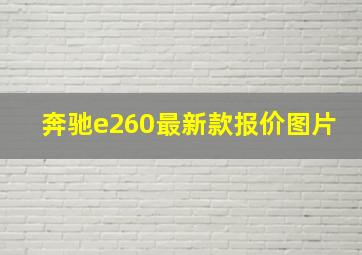 奔驰e260最新款报价图片