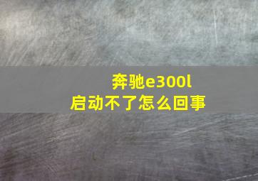 奔驰e300l启动不了怎么回事