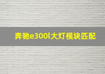 奔驰e300l大灯模块匹配