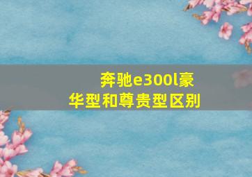 奔驰e300l豪华型和尊贵型区别