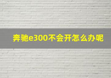 奔驰e300不会开怎么办呢