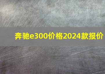 奔驰e300价格2024款报价