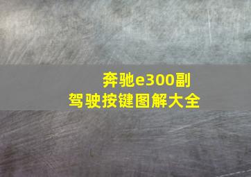 奔驰e300副驾驶按键图解大全