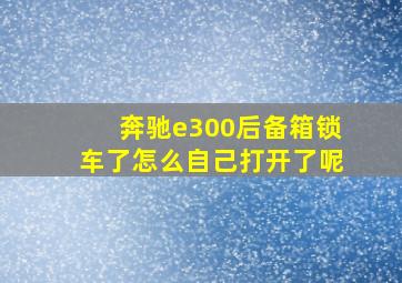 奔驰e300后备箱锁车了怎么自己打开了呢