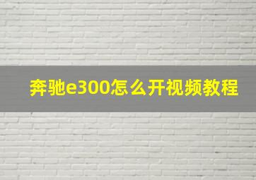 奔驰e300怎么开视频教程