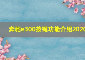 奔驰e300按键功能介绍2020