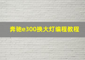 奔驰e300换大灯编程教程