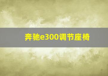 奔驰e300调节座椅