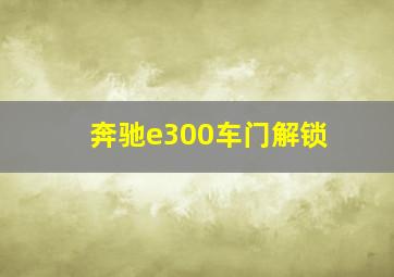 奔驰e300车门解锁