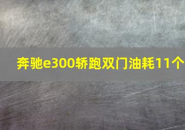 奔驰e300轿跑双门油耗11个