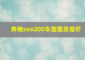 奔驰suv200车型图及报价