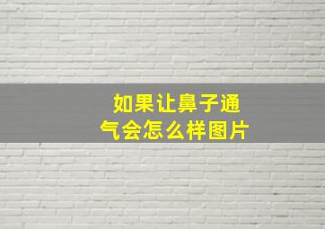 如果让鼻子通气会怎么样图片