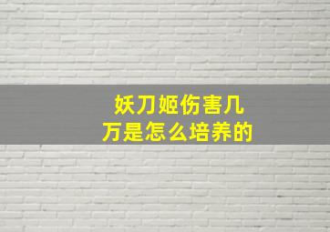 妖刀姬伤害几万是怎么培养的