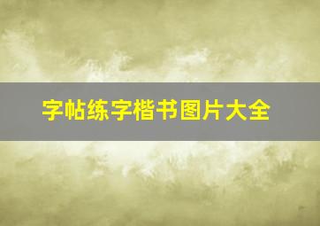 字帖练字楷书图片大全