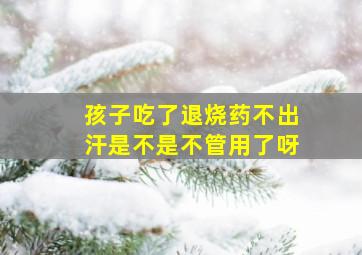 孩子吃了退烧药不出汗是不是不管用了呀