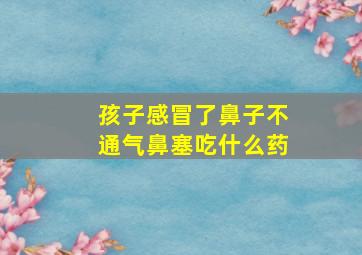 孩子感冒了鼻子不通气鼻塞吃什么药