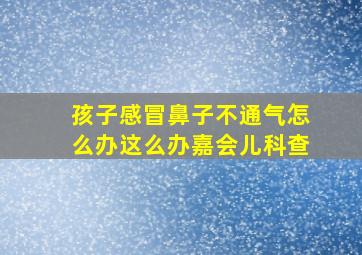 孩子感冒鼻子不通气怎么办这么办嘉会儿科查