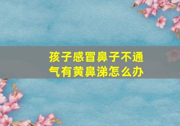 孩子感冒鼻子不通气有黄鼻涕怎么办