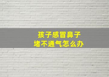 孩子感冒鼻子堵不通气怎么办