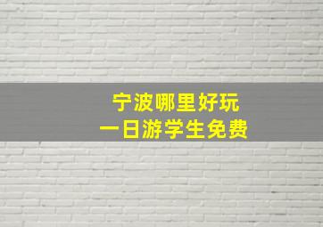 宁波哪里好玩一日游学生免费